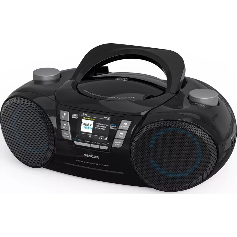 Sencor SPT 6510DB kannettava DAB+ boombox, CD/MP3/USB/SD, Bluetooth 5.3, FM RDS, 16 W, musta