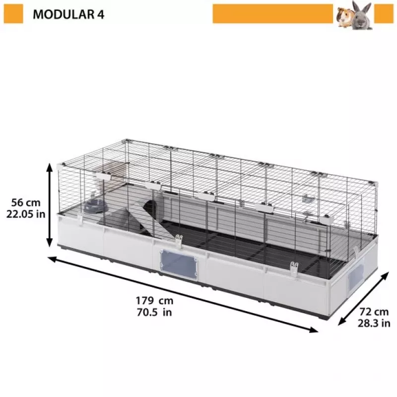 FERPLAST Modular 4 – häkki kaneille ja marsuille – 179 x 72 x 56 cm