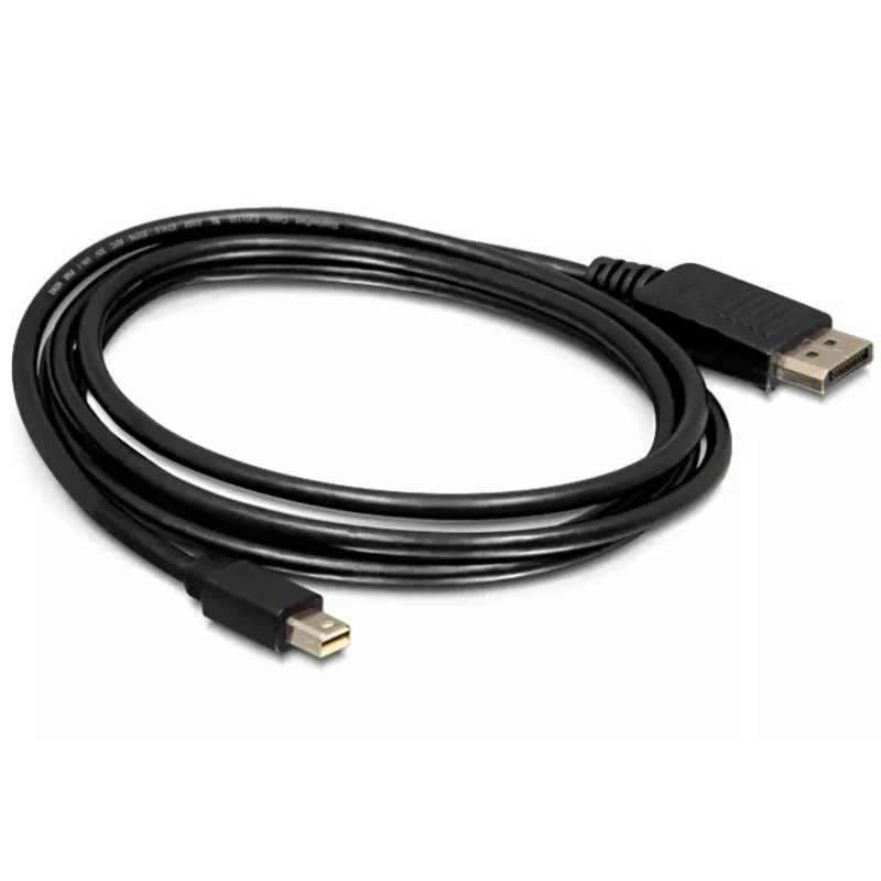 Kaapeli Mini DP/DP 1.2 DeLOCK 82438 2 m musta