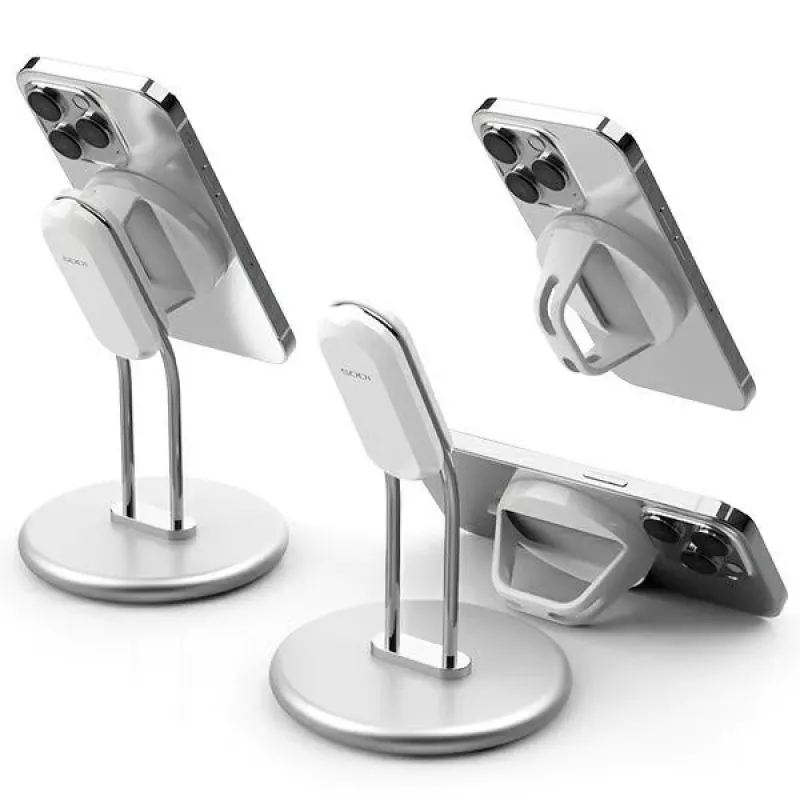 Puhelinteline SODI SIM-300 hopea MagSafe – pöytäteline MagSafe-yhteensopivalle iPhonelle