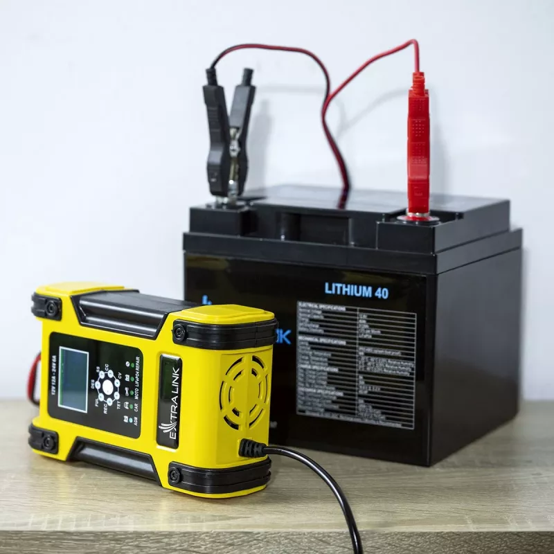 Extralink Shango älykäs akkulaturi | tasasuuntaaja | 100 - 240VAC, 12V 12A, 24V 6A