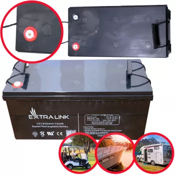 Extralink akku AGM 12V 200Ah suljettu lyijy-happoakku (VRLA), 12 V, 200 Ah, huoltovapaa