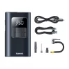 Baseus PrimeTrip VA1 kannettava rengaspumppu, 75 W, 2-in-1 taskulampulla ja 6000 mAh varavirtalähteellä, musta