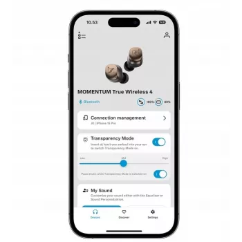 SENNHEISER Momentum MTW4 langattomat Bluetooth Noise-Cancelling urheilunappikuulokkeet - valkoinen & hopea