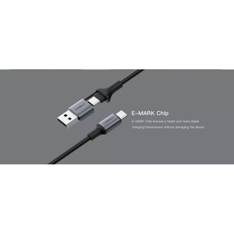 USB Type-C 2-in-1 -kaapeli Orsen S8, 5A, 1,5 m (pikalataus/tiedonsiirto)
