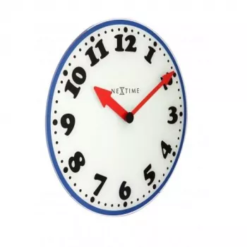 NeXtime seinäkello 8151 Boy, Ø43 cm, valkoinen/sininen/musta/punainen