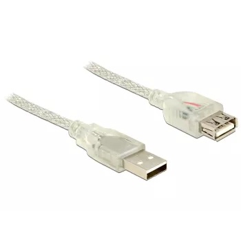 USB-kaapeli DeLOCK 83881 USB 2.0 1 m USB A läpinäkyvä