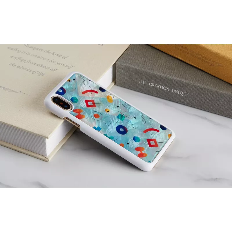 iKins puhelinkotelo iPhone XS / iPhone X S – white poppin rock suojaava takakansi