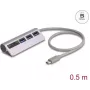 DELOCK USB-keskitin 3-port 5 Gbit/s SD- ja microSD-kortinlukijalla ja USB-C-liitännällä