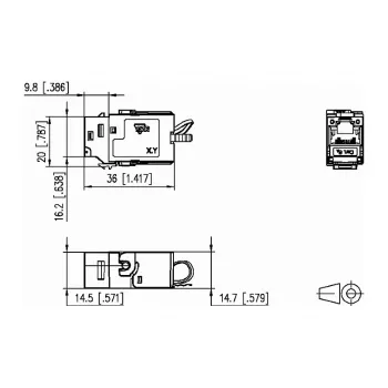 METZ CONNECT BTR C6Amodul K 180° - modulaarinen liitäntäyksikkö - RJ-45 (130B21-E)