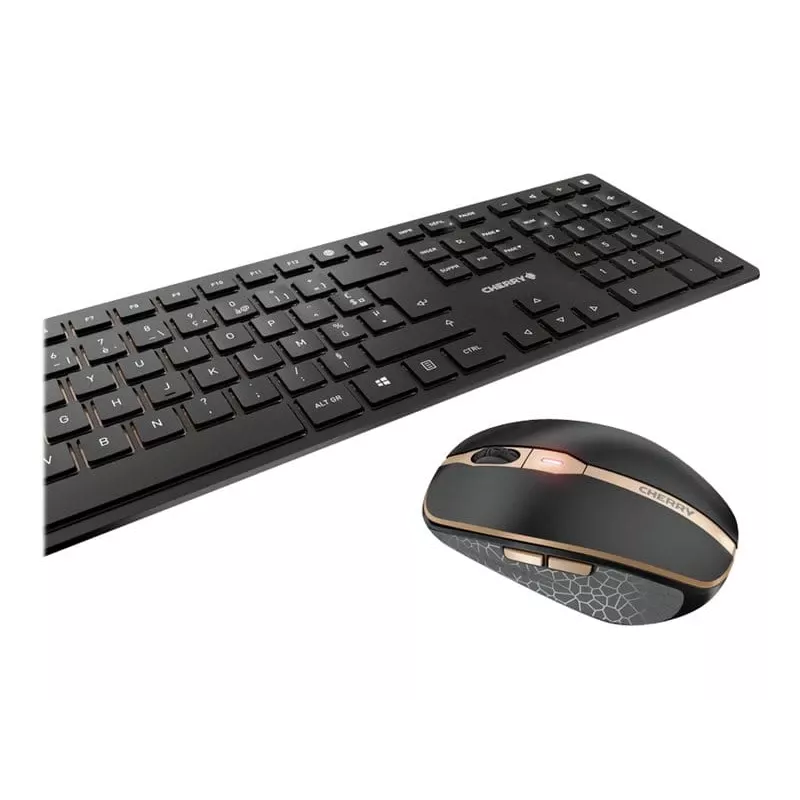 CHERRY DW 9100 ohut näppäimistö hiiri sisältyy yleismalli RF langaton + Bluetooth AZERTY ranska musta