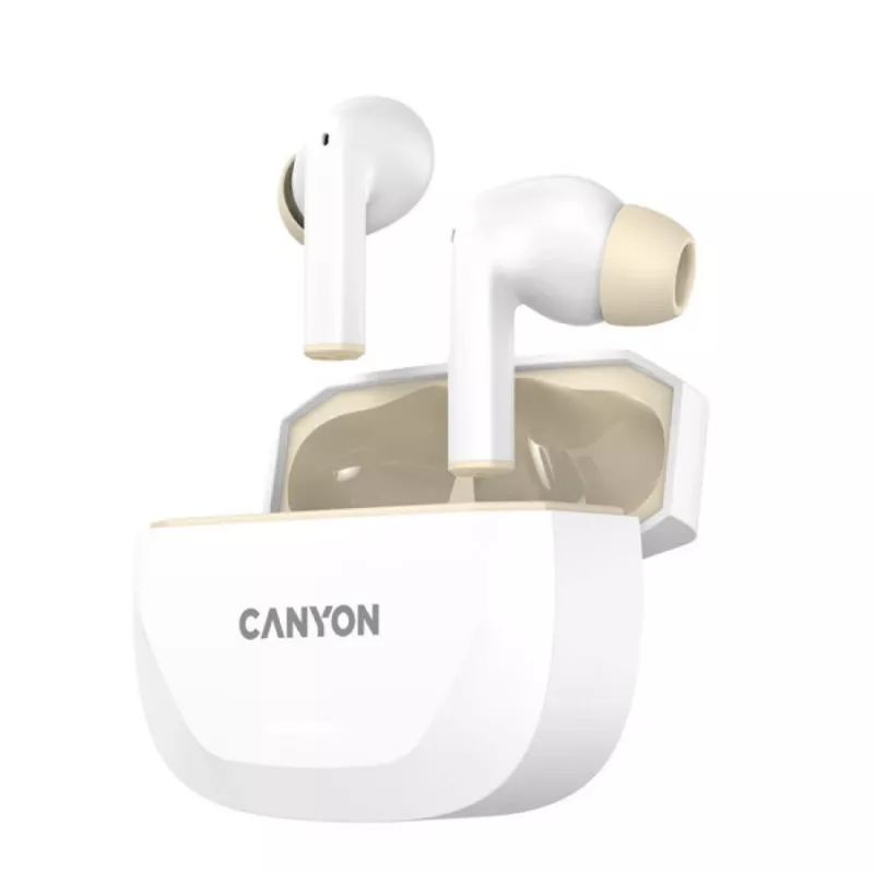Kuulokkeet CANYON HEXAGON 7 TWS ANC+ENC langaton lataus valkoinen beige