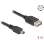 USB-kaapeli DeLOCK 81526 3 m Mini-USB B USB A musta USB 2.0
