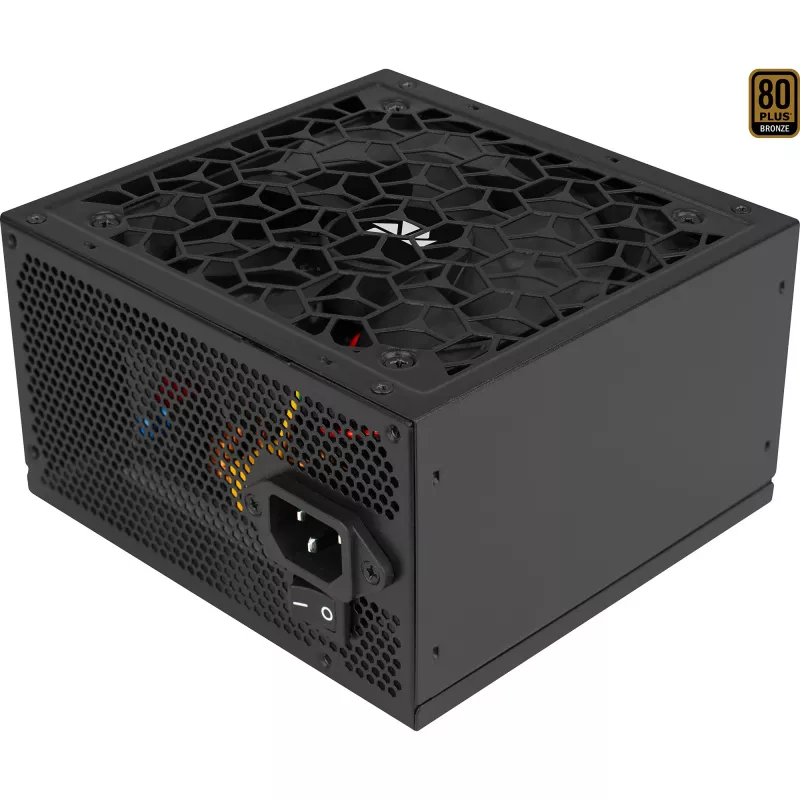 Aerocool AERO BRONZE 650W V2 ATX-virtalähde ACPB-AR65AEC.12, 80 PLUS Bronze, aktiivinen PFC, musta