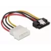 DeLOCK 60120 SATA-virtakaapeli, SATA (u) – Molex 4-nastainen (u), metallilukolla, suora, 0,12 m