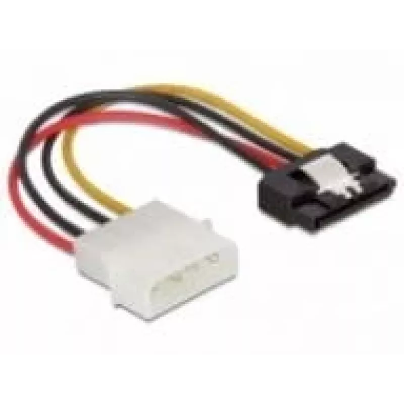 DeLOCK 60120 SATA-virtakaapeli, SATA (u) – Molex 4-nastainen (u), metallilukolla, suora, 0,12 m