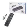 USB 3.2 Gen 1 -keskitin, 7 porttia on/off-kytkimellä, musta