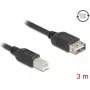 USB-kaapeli DELOCK 81532 — USB 2.0, USB A – USB B, 3 m, musta