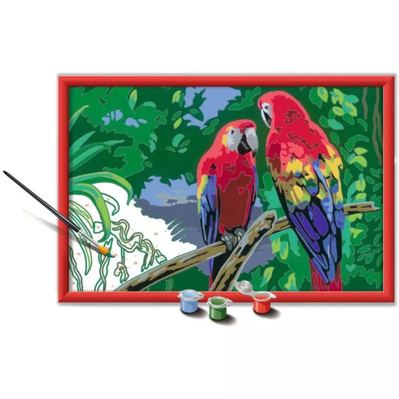 Ravensburger maalaa numeroilla - Värikkäät papukaijat