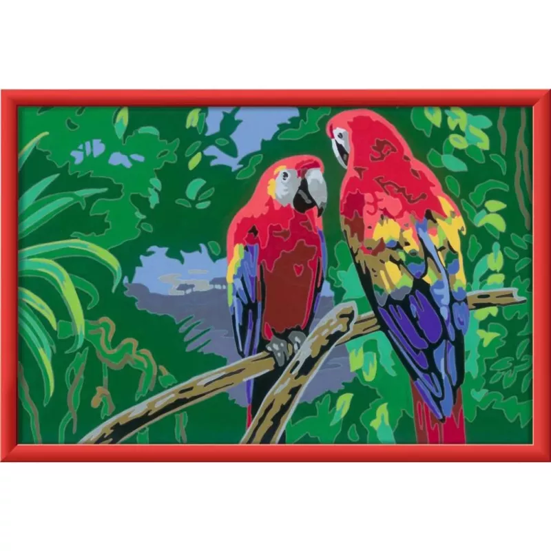 Ravensburger maalaa numeroilla - Värikkäät papukaijat