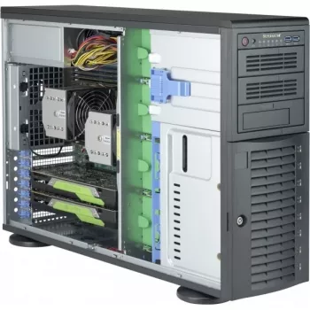 Super Micro Supermicro SC743 AC-1K26B-SQ - torni - 4U - Extended ATX - SAS - Hot-Swap 1200 wattia - musta - USB (CSE-743AC-1K26B-SQ)