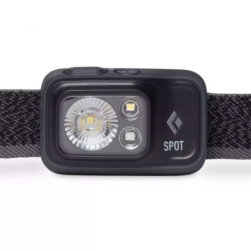 Otsalamppu Black Diamond Spot 400 – 400 lm, LED, IPX8 vedenpitävä, AAA, valaisuetäisyys 12–100 m, musta