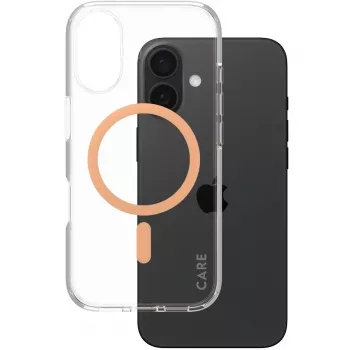 PanzerGlass CARE Urban Combat läpinäkyvä kotelo Peachy MagSafe iPhone 16