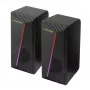 Esperanza EGS106 Rainbow Nortec 2.0 -kaiuttimet, 6 W (2x3 W), USB-virta, 3,5 mm miniliitin, RGB-LED, musta