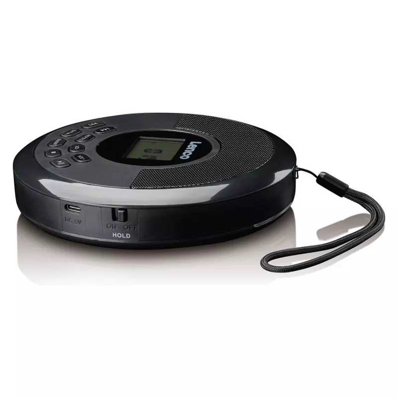 Kannettava CD-soitin Lenco CD-340BK — musta, kannettava muotoilu