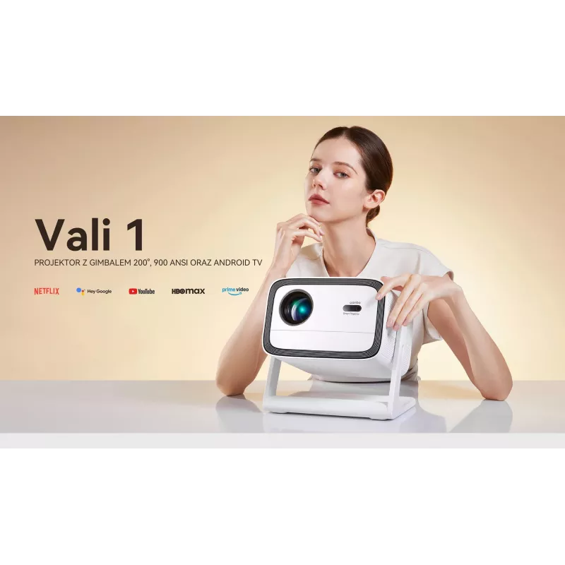 Projektori WANBO Vali 1 Full HD 900 ANSI lumenia kannettava kotiteatteri