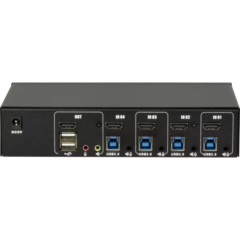 KVM-kytkin Inter-Tech IPC AS-41HUS 4 porttia USB