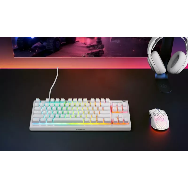 Näppäimistö SteelSeries Apex 3 TKL US, valkoinen