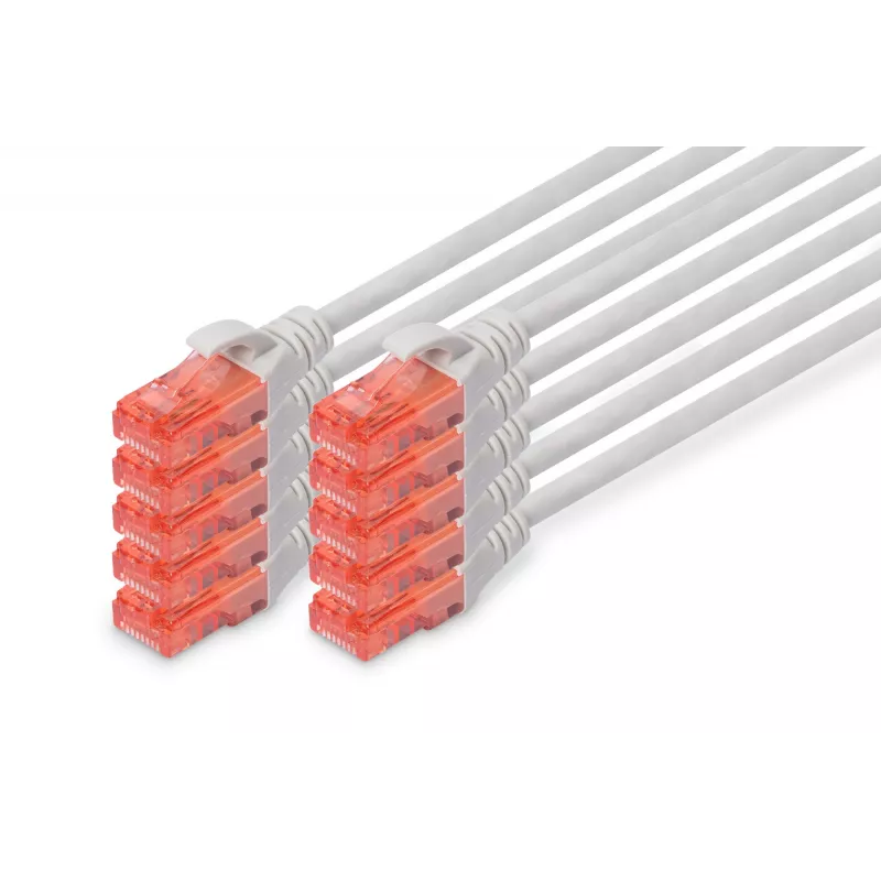 Verkkopatchkaapeli Digitus CAT 6 U/UTP LSZH 0,5 m 10 kpl