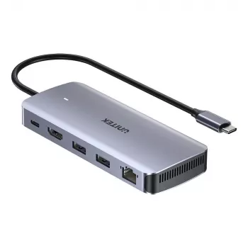 UNITEK aktiivinen USB-C-keskitin 10GBPS, M.2, HDMI, PD 100W