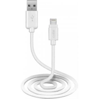 SBS TECABLEUSBIP589W Lightning-kaapeli 1 m valkoinen (TECABLEUSBIP589W)