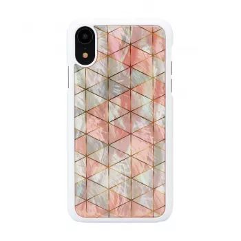 iKins älypuhelinkotelo iPhone XR — timanttikuvio valkoinen suojakansi