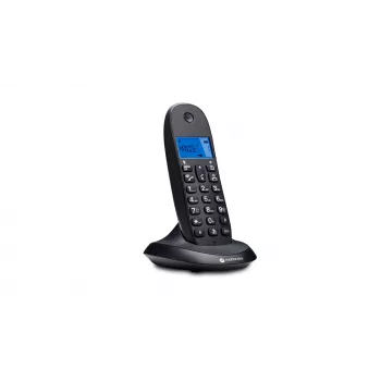 Langaton puhelin Motorola C1001CB musta — DECT-käsipuhelin 1,6 tuuman näytöllä