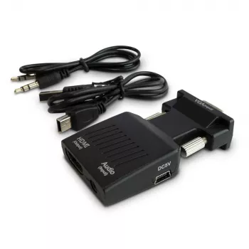 SAVIO CL-145 VGA-HDMI-muunnin, ääni, Full HD, musta