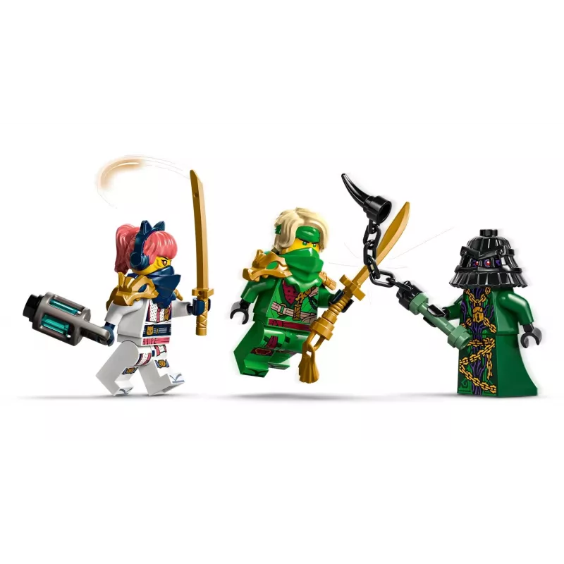 LEGO rakennuslelu NINJAGO 71842 Rontu mestarilohikäärme — 381 osaa, 4 minifiguuria, näyttelymalli 130 mm