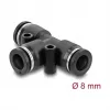 DeLOCK 60749 pneumaattinen T-liitin 8 mm kahdella kiinnitysreiällä