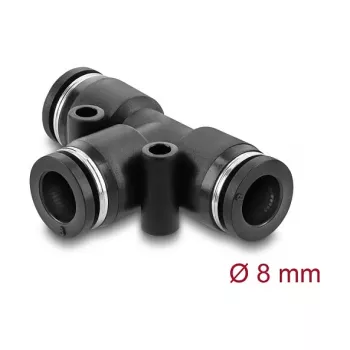 DeLOCK 60749 pneumaattinen T-liitin 8 mm kahdella kiinnitysreiällä