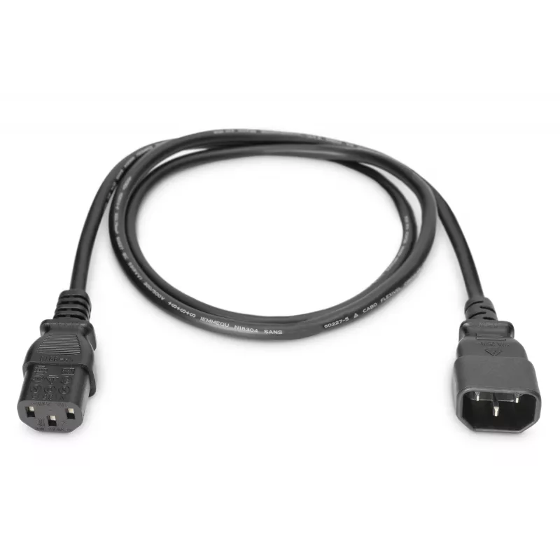 DIGITUS virtajohdon jatkojohto AK-440201-018-S IEC C14 / IEC C13 (uros/naaras), 250 V/10 A, 1,8 m, musta