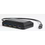 USB-keskitin GEMBIRD ACT-HUB3C-4P — USB 3.2 Gen 1 Type-A isäntä 4 × USB 3.2 Gen 1 Type-C, 5000 Mbit/s, musta