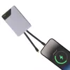Tellur TLL158441 kannettava varavirtalähde 10000 mAh integroidut USB-C- ja Lightning-kaapelit violetti