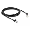 Verkkokaapeli DeLOCK RJ45 Cat.6A S/FTP ohut 90° 3 m musta