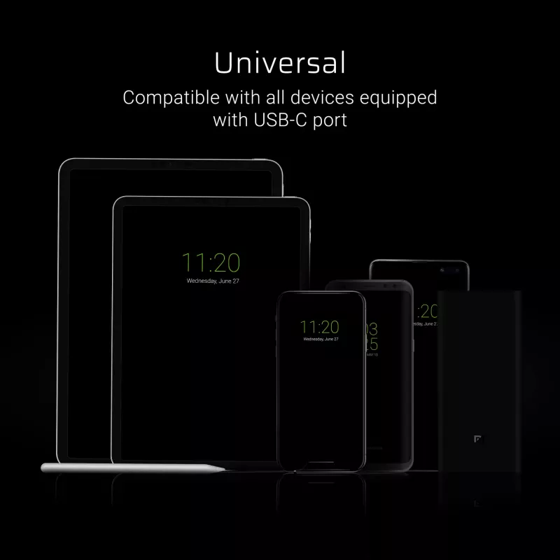 USB-A–USB-C-kaapeli Green Cell KABGC03 — 0,25 m, musta, 480 Mbit/s