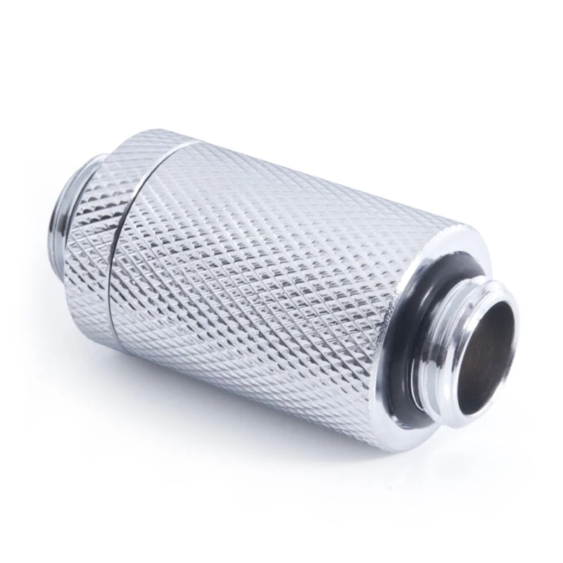 Alphacool ES D-Plug 31,5 mm, G1/4 ulkokierre – G1/4 ulkokierre, kromi