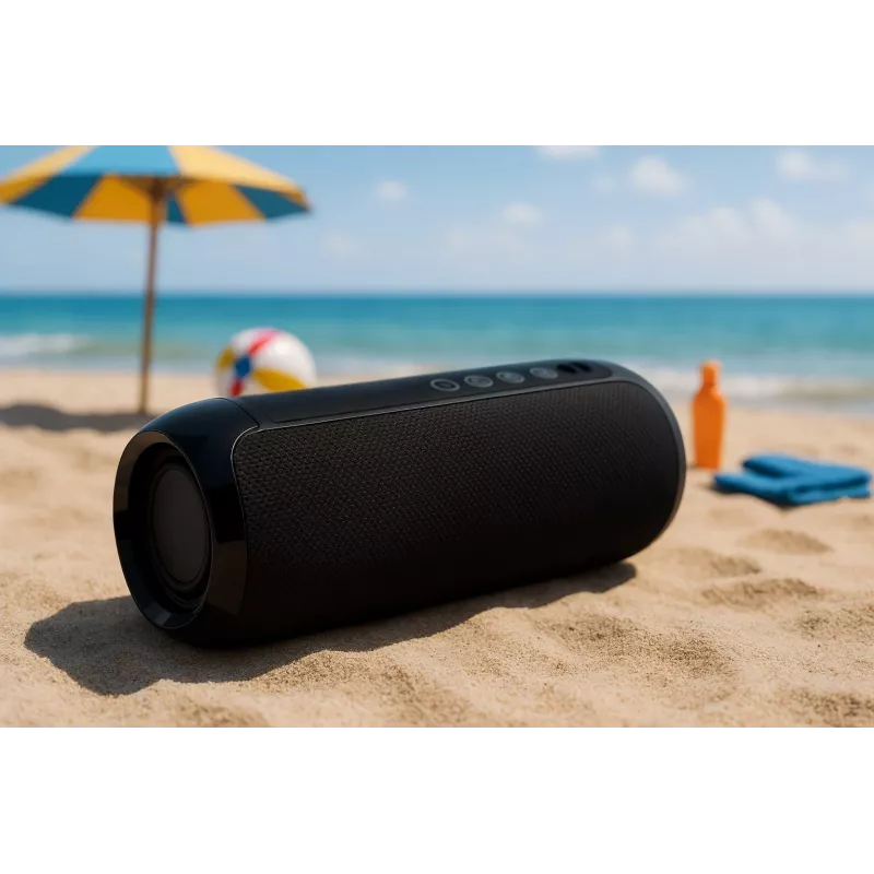 Kannettava Bluetooth-stereokaiutin SQUEAK SQ1008 — 14W RMS, Bluetooth 5.3, 1200 mAh, IPX4, FM, LED, AUX, USB