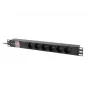 Rack PDU LANBERG PDU-06E-0200-IEC-BK 1U 10A 6x PL virranjakoyksikkö