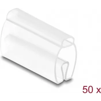 Kaapelimerkki DELOCK 80952, 50 kpl, kaapeleille Ø 6–10 mm, läpinäkyvä